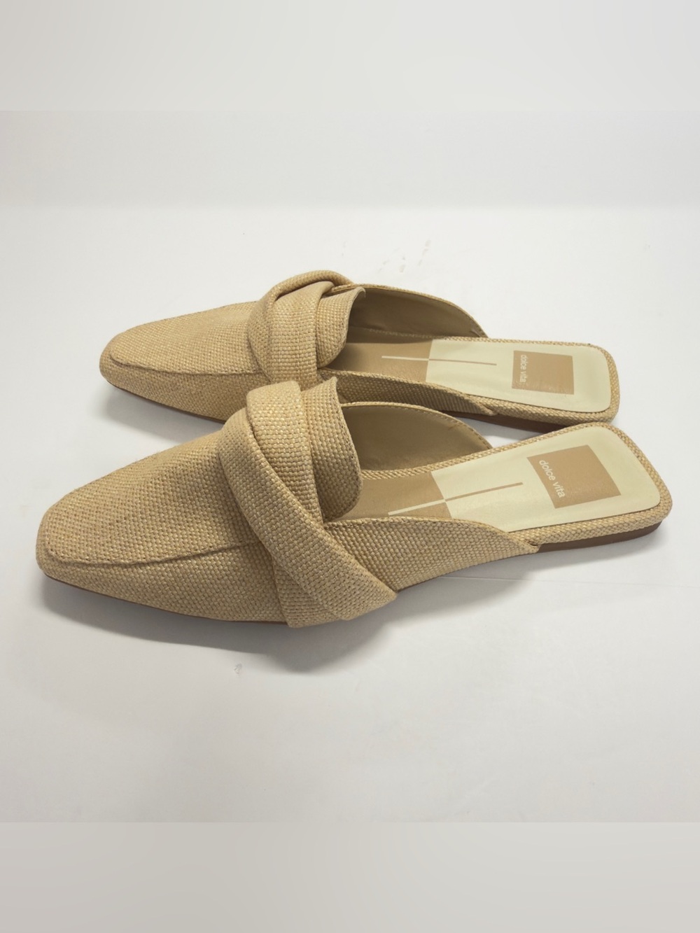 Dolce Vita Clarice Beige Woven Knot Mules - Size 7 - Picture 5 of 12